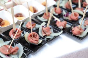 finger food seen from above. catering